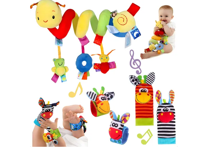 Juguete Xtellar Espiral Bebé 5 En 1 - Peluche Sonaja, Cuna Y Carriola