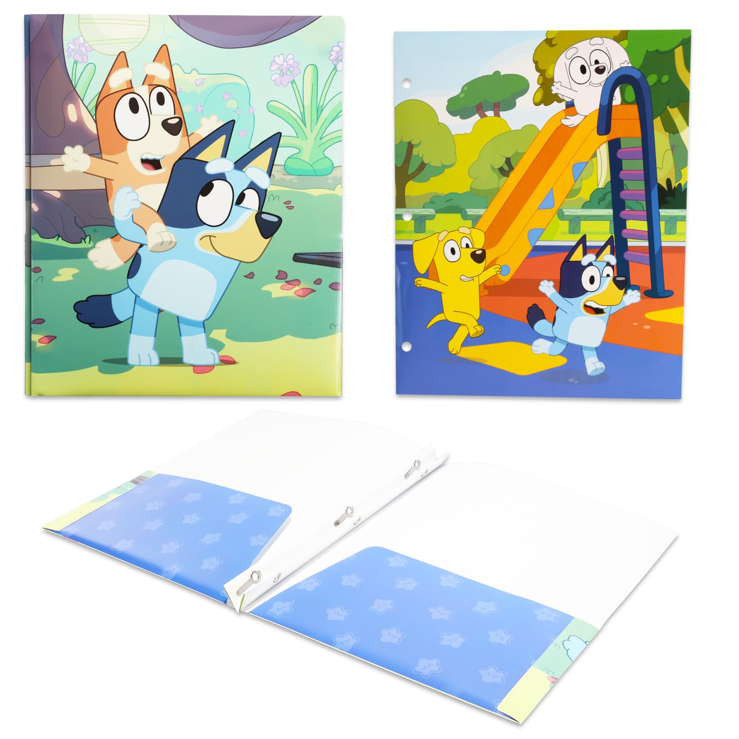 Foto 2 | Paquete De Material Escolar Bluey Folders, 4, 2 Bolsillos Y Pegatinas - Venta Internacional.