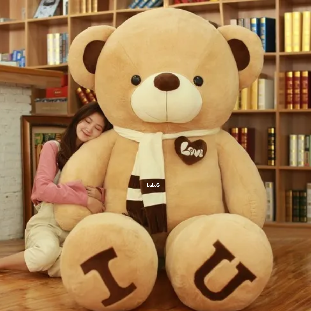 Foto 3 pulgar | Grande Oso Peluche Gigante Con Bufanda 1metro Lab.g Marrón