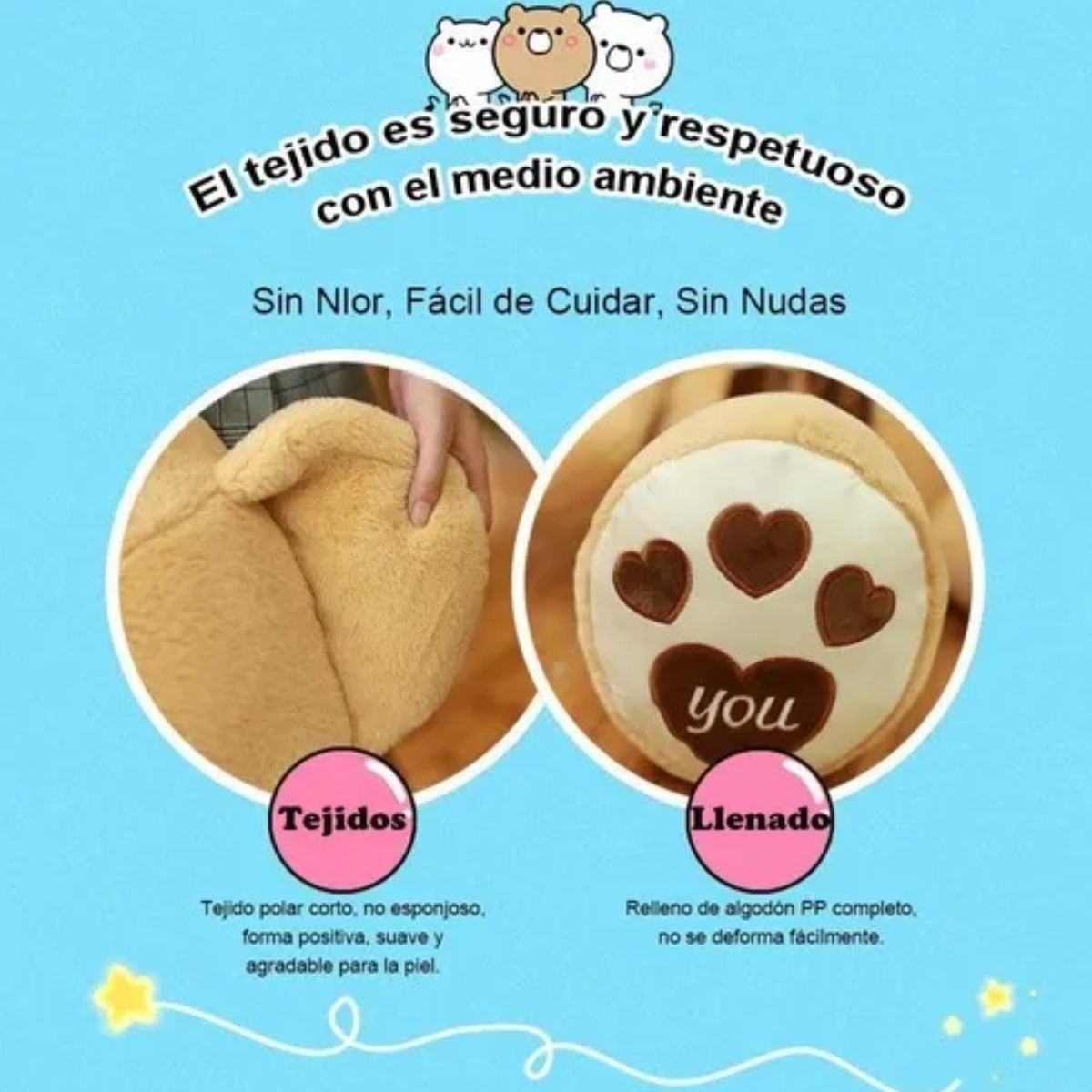 Foto 5 pulgar | Grande Oso Peluche Gigante Con Bufanda 1metro Lab.g Marrón