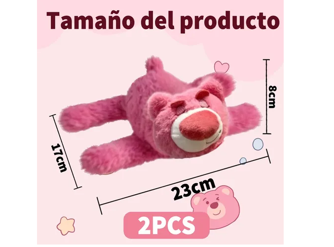 Foto 4 pulgar | Oso De Peluche Xtellar Rosa  Juguetes Encantadores Para Bebé  Set De 2