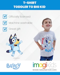 Foto 3 | Camiseta Bluey Del 4 De Julio Para Niño Y Niña Gris De 4 Años - Venta Internacional.