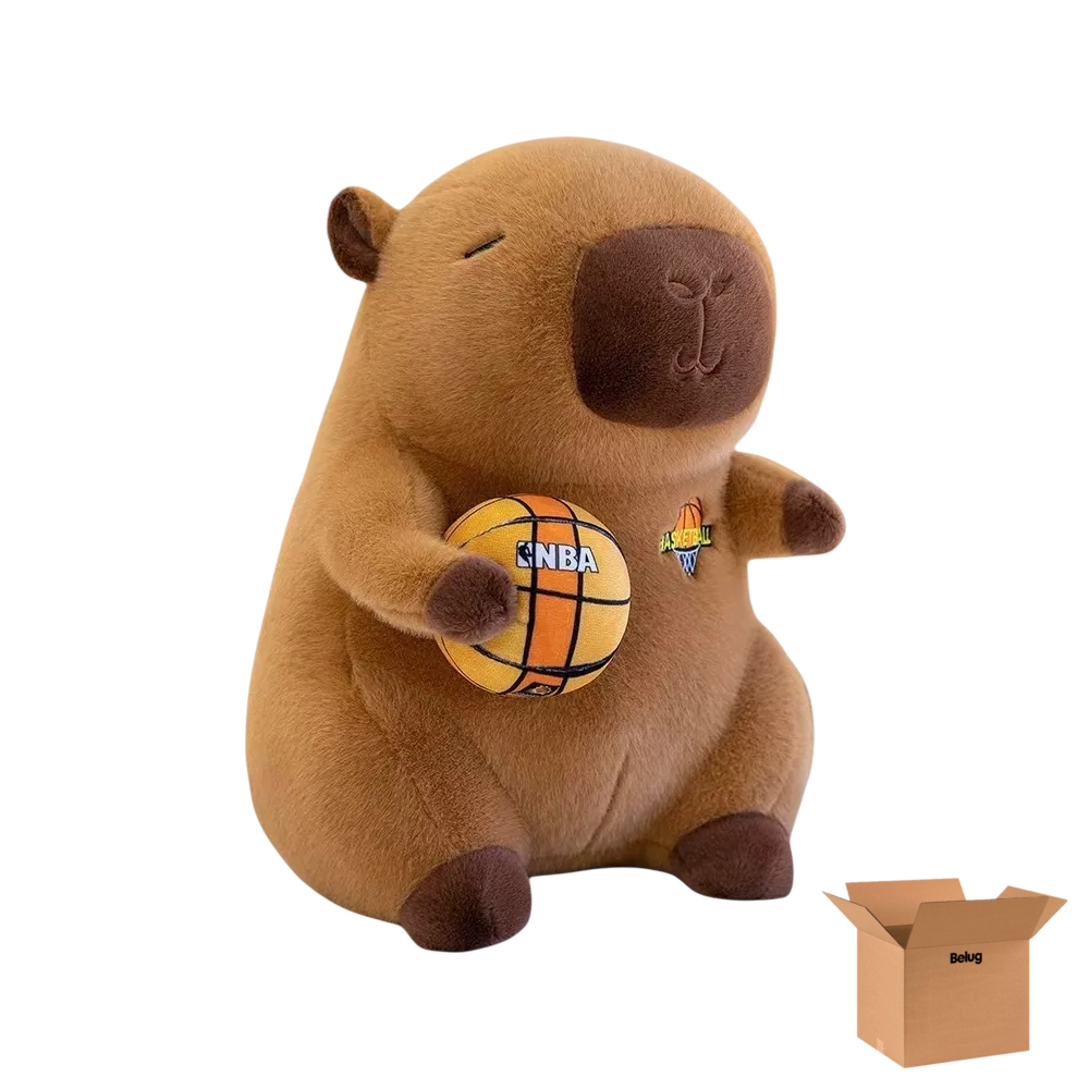 Peluche Capibara Belug Balon Amarilo Marrón Claro