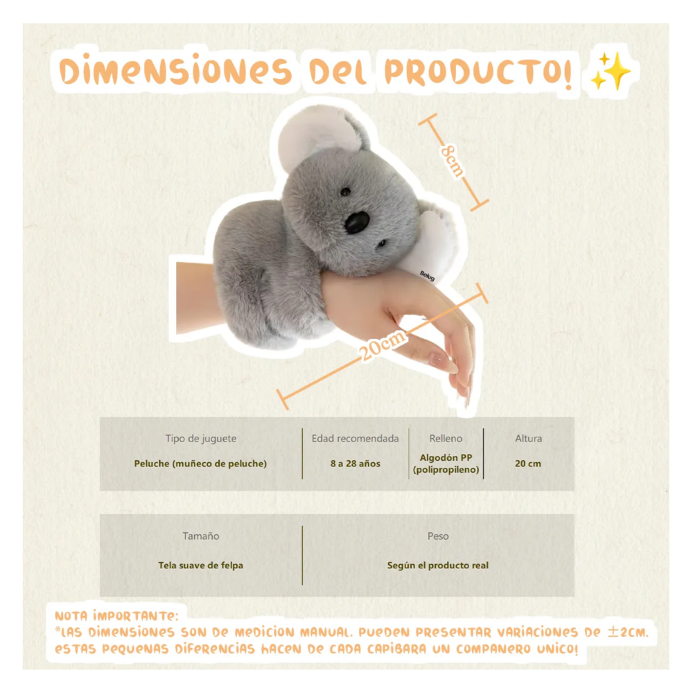 Foto 5 | 1pcz Pulsera Koala Peluche Belug  Gris