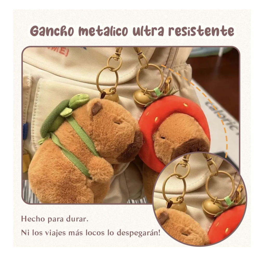 Foto 5 | Llavero Capibara Peluche Lab.g  Café Rojo Y Verde