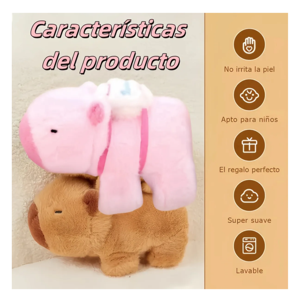 Foto 6 pulgar | 2pz Capibaras Peluche Belug  Rosa Café