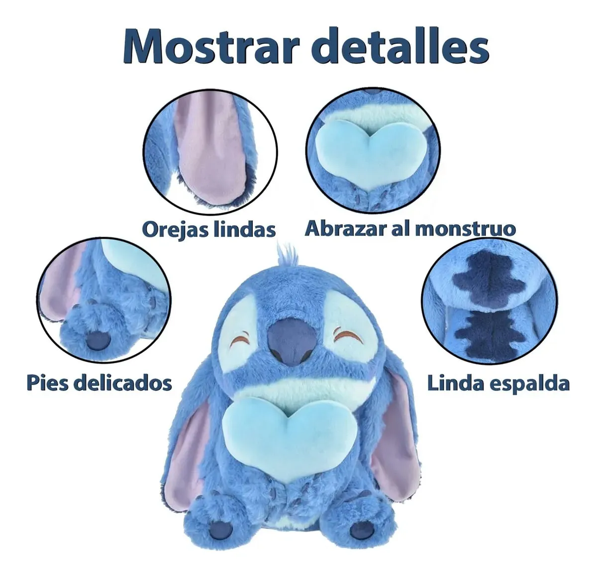 Foto 4 pulgar | Stitch Peluche  Belug Juguetes Corazon Azul
