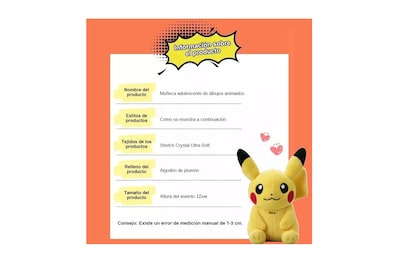 Foto 3 | Peluche Pokémon Original Premium Picacho Amarillo