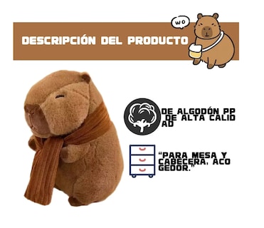 Foto 3 | Peluche Capibara Bufanda Cafe