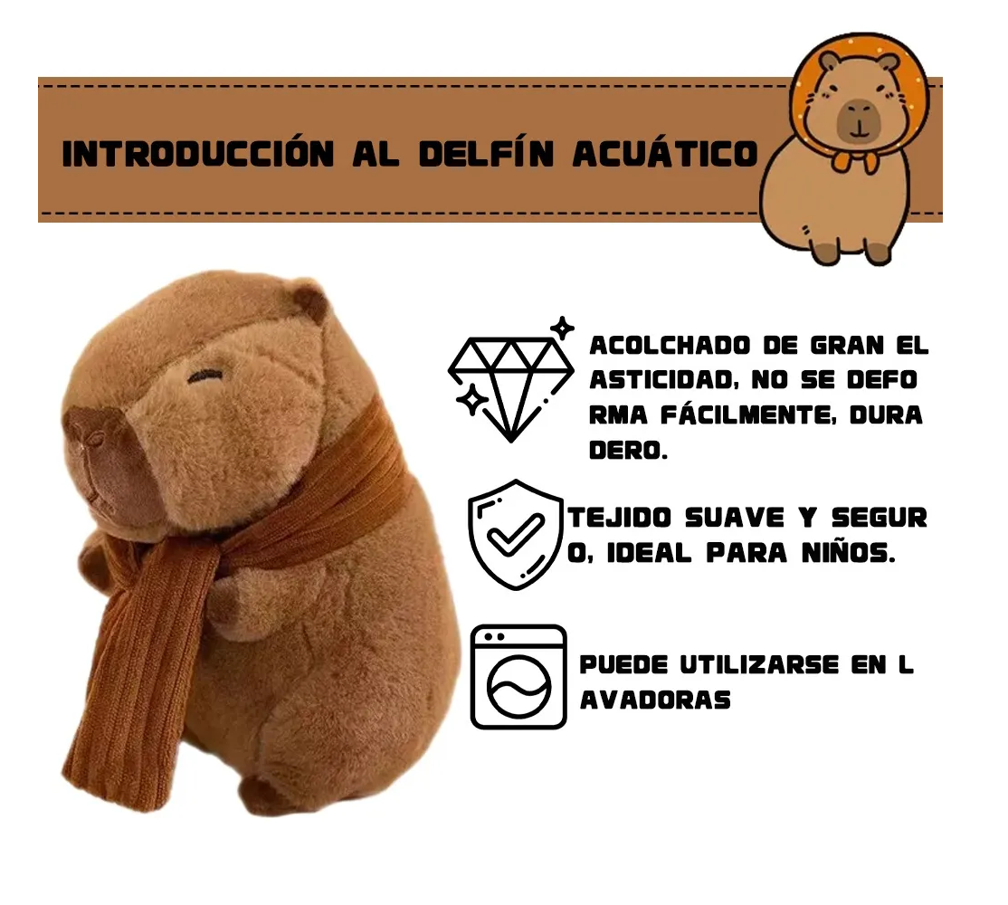 Foto 5 | Peluche Capibara Bufanda Cafe