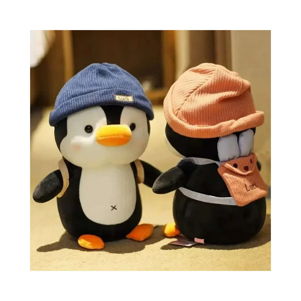 Foto 3 pulgar | 2pingüinos Negro Blanco Peluche Belug  Gorro Rosa/azul