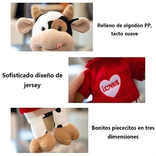 Foto 5 | 30cm Peluches Belug De Vaquitas Sueter Rojo