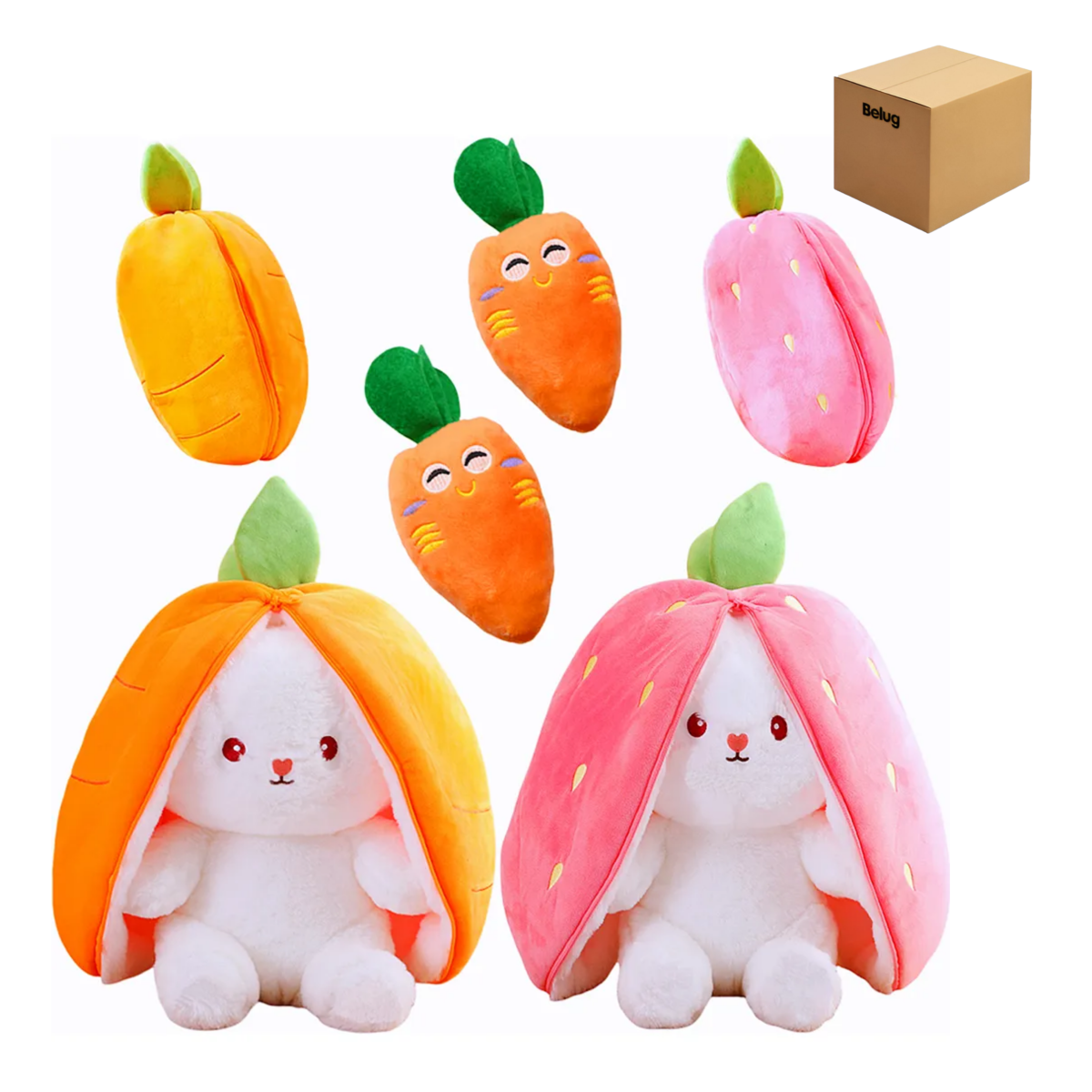 Foto 2 pulgar | Conejo De Peluche De Zanahoria/ Fresa 4pcs Belug  Colores