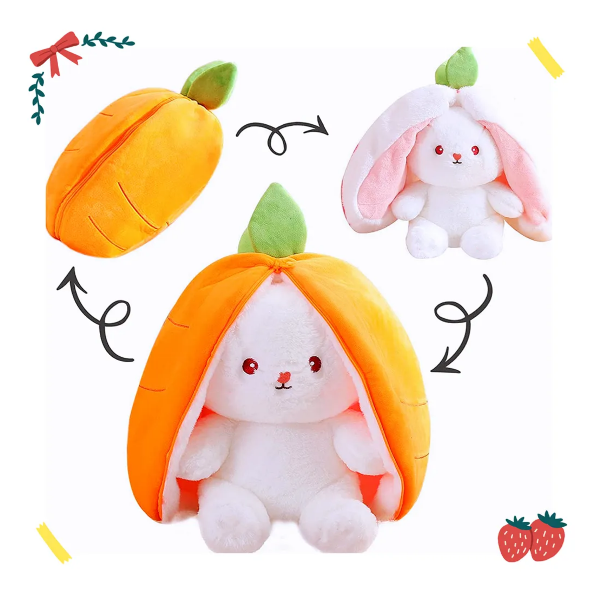 Foto 4 pulgar | Conejo De Peluche De Zanahoria/ Fresa 4pcs Belug  Colores