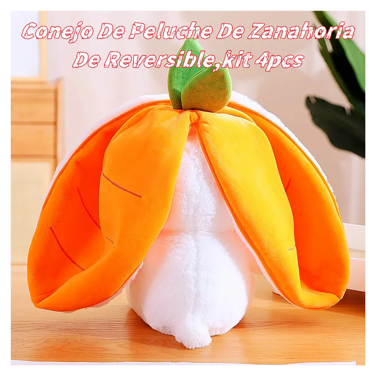 Foto 6 pulgar | Conejo De Peluche De Zanahoria/ Fresa 4pcs Belug  Colores
