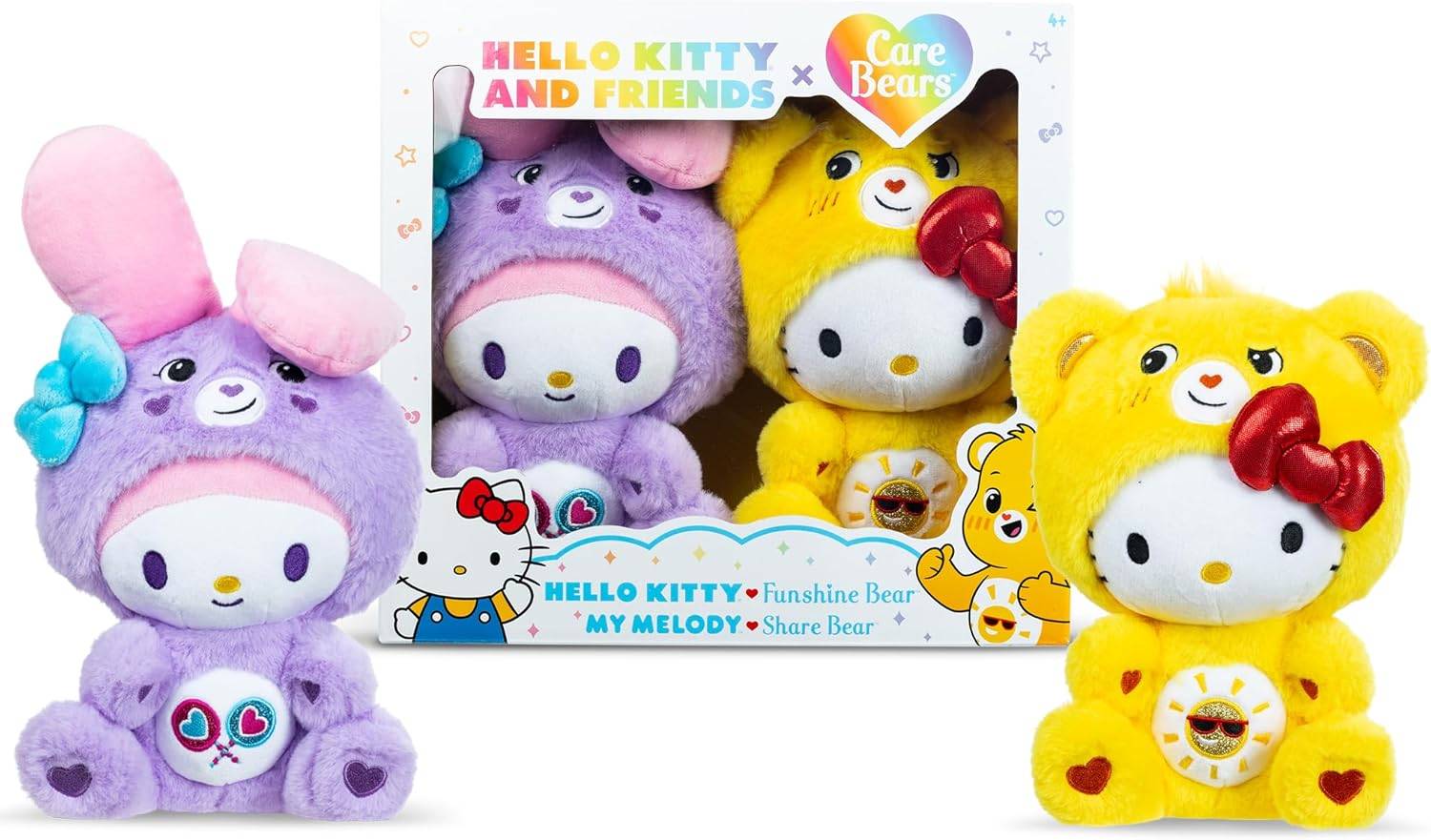 Peluche Care Bears Hello Kitty Paquete 2 Juguetes Hello Kitty As Funshine Bear & My Melody