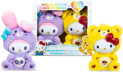 Foto 1 | Peluche Care Bears Hello Kitty Paquete 2 Juguetes Hello Kitty As Funshine Bear & My Melody