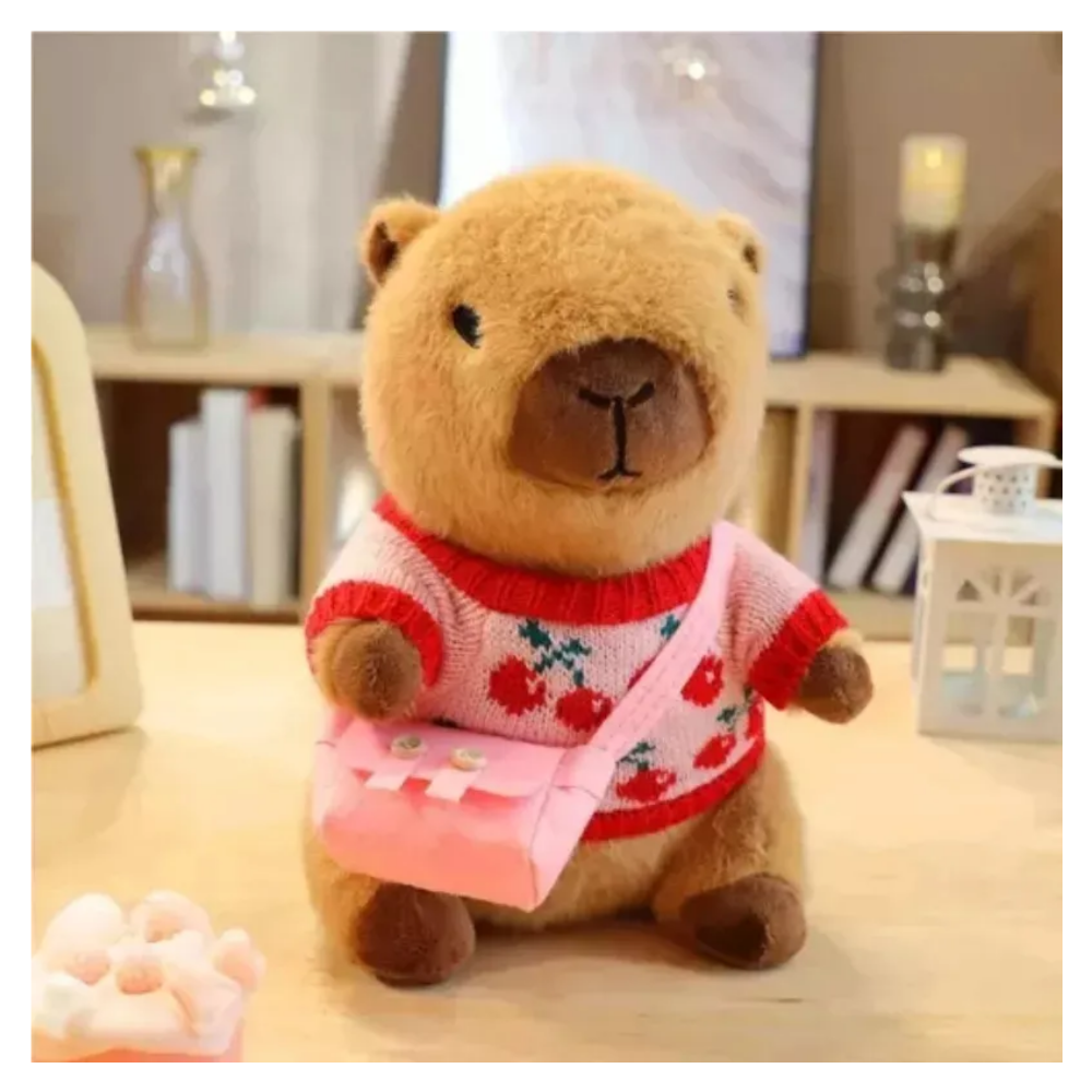 Foto 4 pulgar | Peluche Capibara Con 9pz Ropa Y Accesorios Belug  Colores
