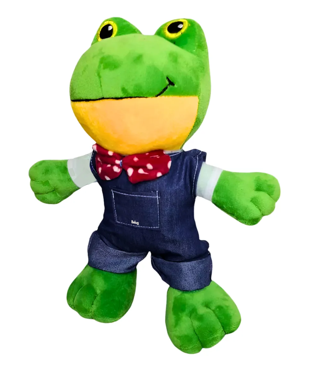 Foto 3 pulgar | Peluche Belug  Rana Rene 30cm Verde Overol Azul