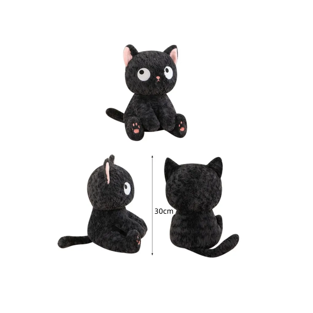 Foto 6 pulgar | Peluche Personaje Gato Ojos Saltones Negro