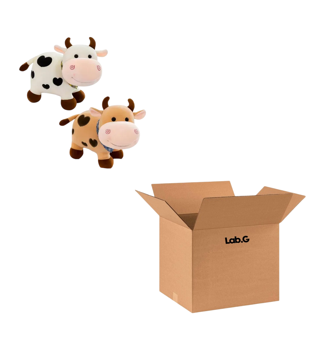 Foto 1 | Set 2 Peluches De Vaquitas Calidad Premium Regalo  Blanco/cafe Claro