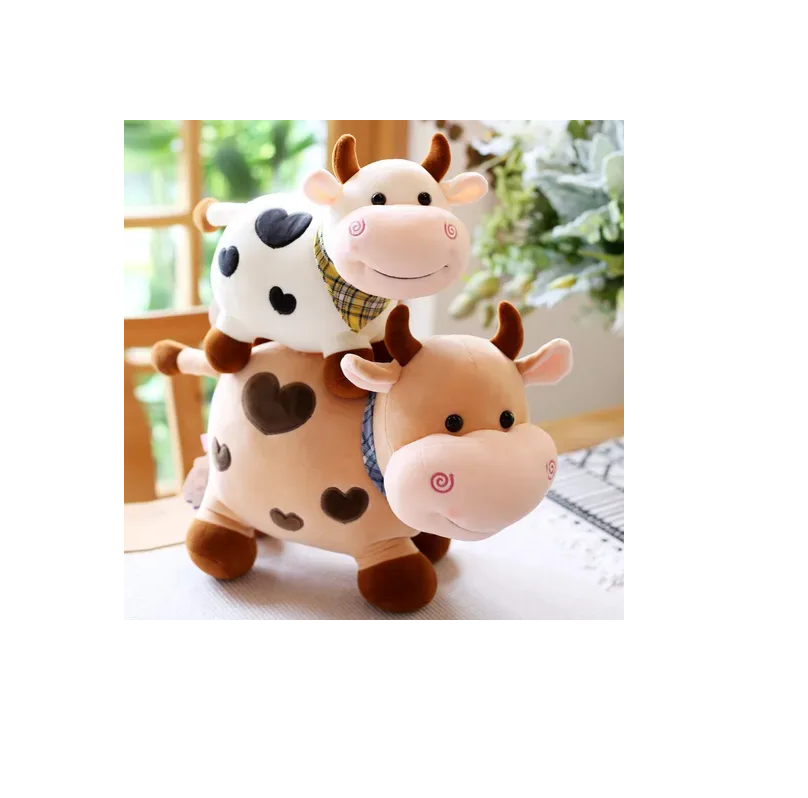 Foto 2 | Set 2 Peluches De Vaquitas Calidad Premium Regalo  Blanco/cafe Claro