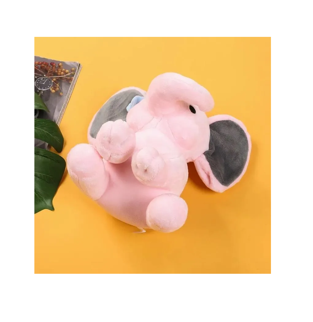 Foto 3 pulgar | Elefante De Peluche 25 Cm 2 Pzs  Gris Rosa
