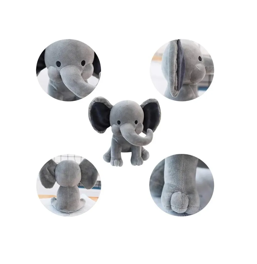 Foto 5 pulgar | Elefante De Peluche 25 Cm 2 Pzs  Gris Rosa