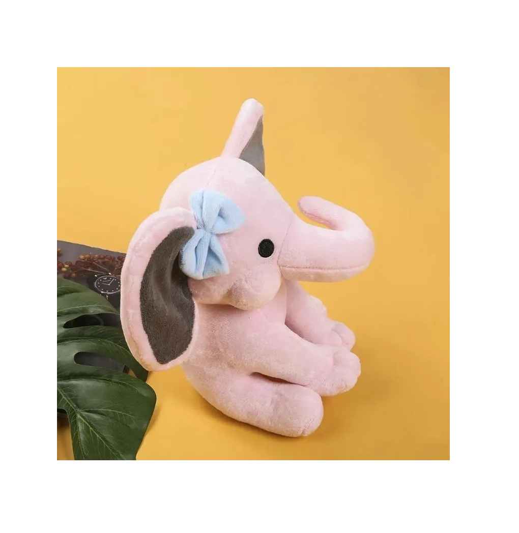 Foto 6 pulgar | Elefante De Peluche 25 Cm 2 Pzs  Gris Rosa