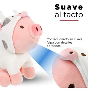 Foto 2 | Peluche Xtellar Cerdito Sentado Con Capucha De Vaca 27.9x21.2