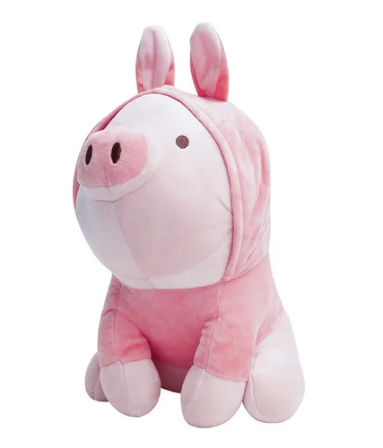 Foto 1 | Peluche Xtellar De Cerdito Sentado Con Capucha De Conejo Rosa