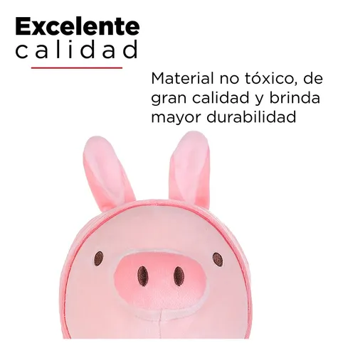 Foto 3 | Peluche Xtellar De Cerdito Sentado Con Capucha De Conejo Rosa