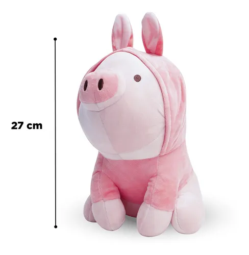 Foto 5 pulgar | Peluche Xtellar De Cerdito Sentado Con Capucha De Conejo Rosa