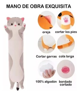 Foto 3 | Almohada Larga Xtellar de Peluche Gatito 70 cm