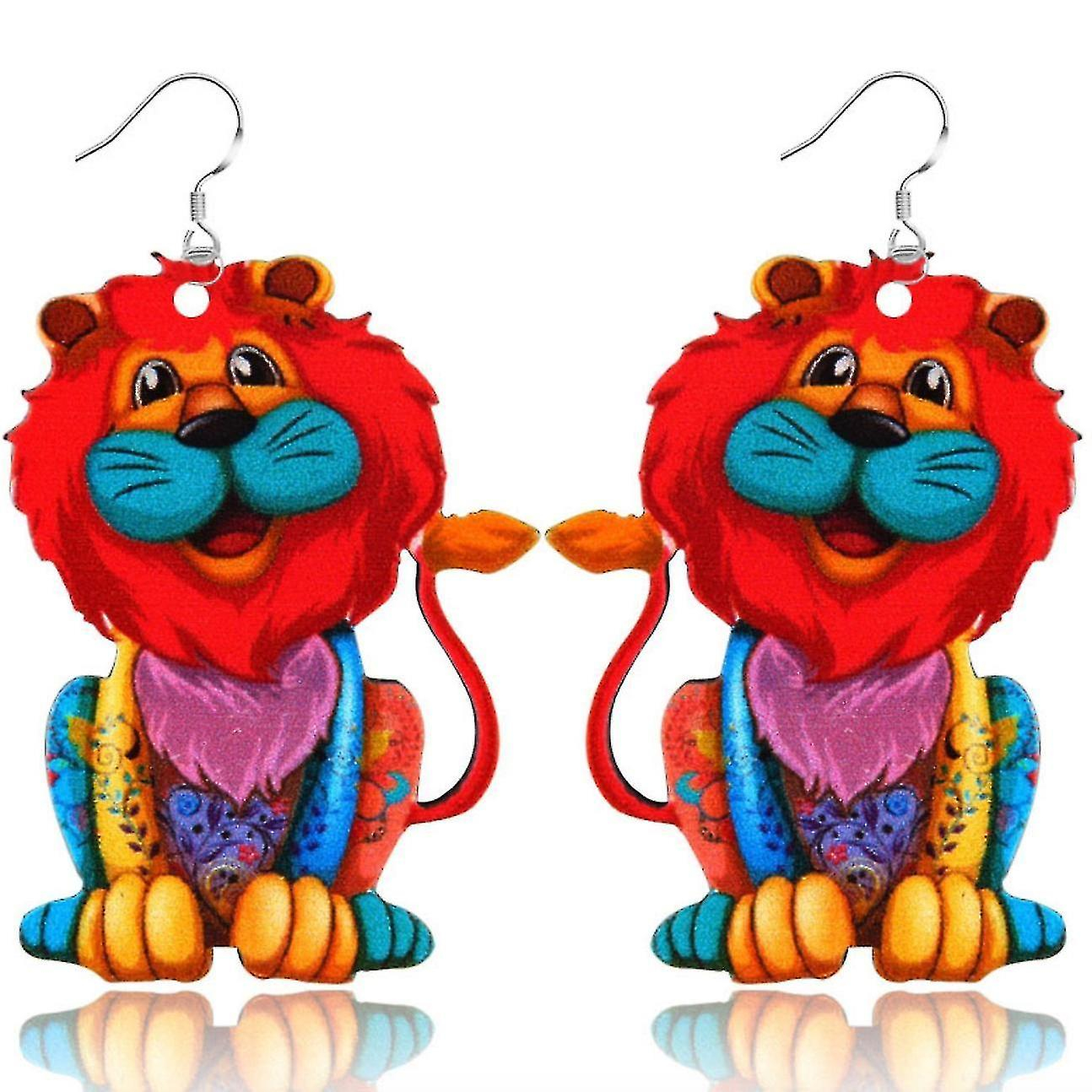 Foto 2 pulgar | Pendientes Huoguo Acrílico Colorido Lindo León Para Mujer - Venta Internacional.
