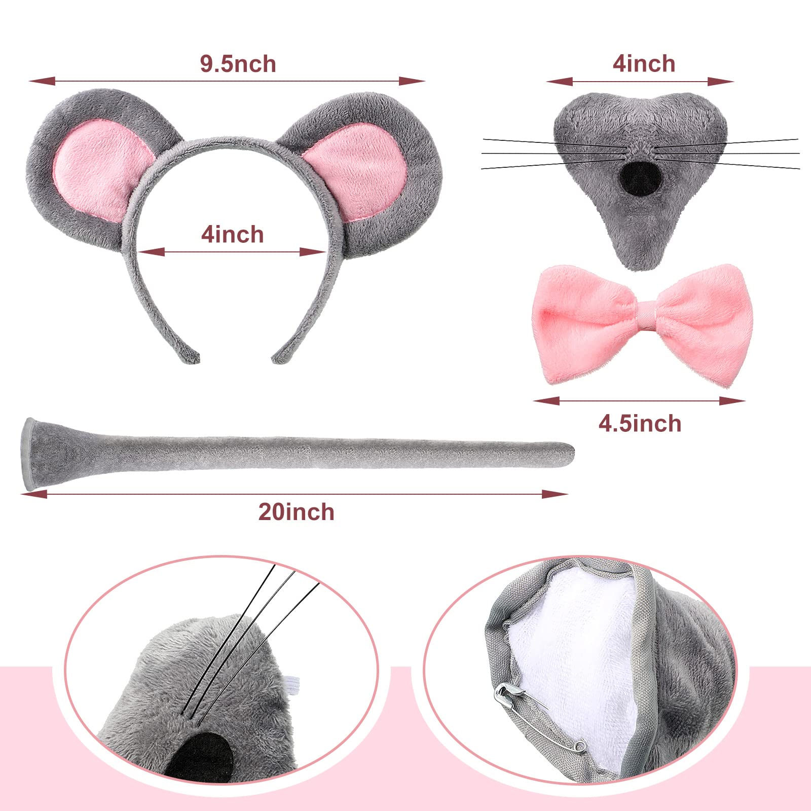 Foto 2 | Set De Disfraces Sintege Mouse Para Niños Y Adultos Con Orejas  Diadema Y Más - Venta Internacional.