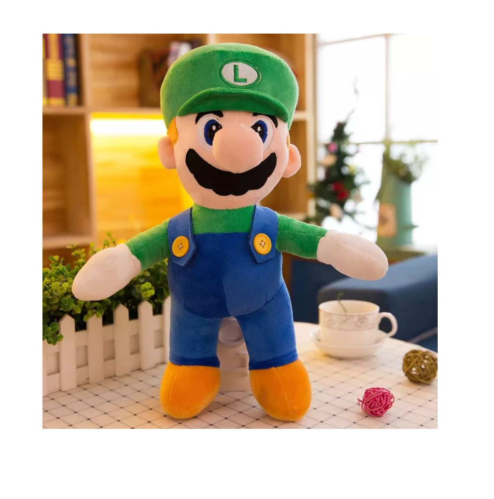 Foto 5 pulgar | Peluches Super Mario Bros Luigi  Mario + Con Llavero 2 Pzs