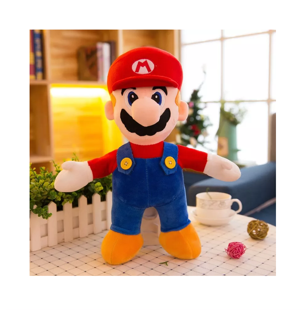 Foto 4 pulgar | Peluches Super Mario Bros Luigi  Mario + Con Llavero 2 Pzs