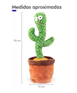 Foto 5 | Cactus Bailarín Peluche Felpa Juguete Para Niños Recargable Verde