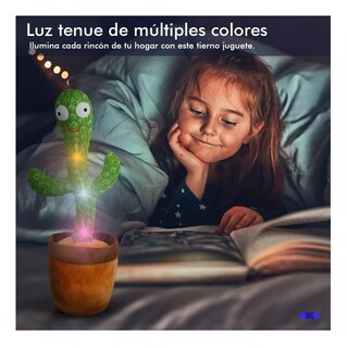 Foto 4 | Cactus Bailarín Peluche Felpa Juguete Para Niños Recargable Verde