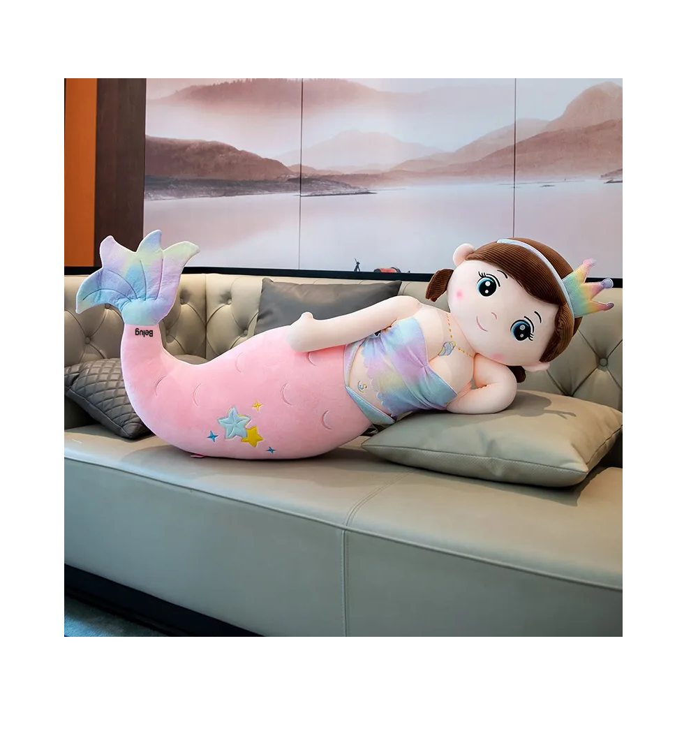 Foto 4 pulgar | Sirena Peluche 60 Cm Rosa/morado