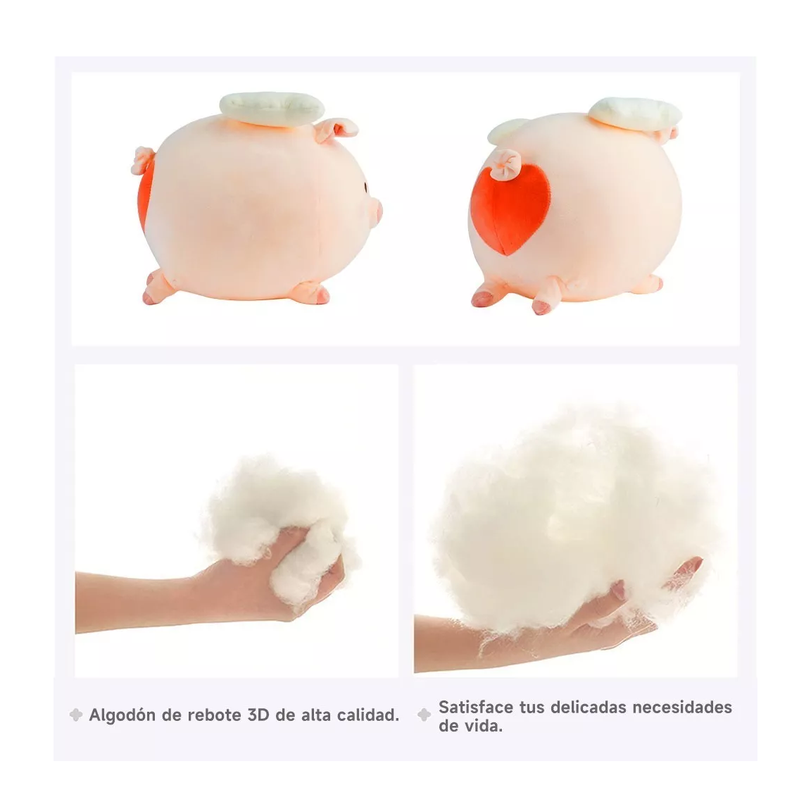 Foto 4 pulgar | Muñeco de Peluche Belug Cerdo Ángel color Rosa