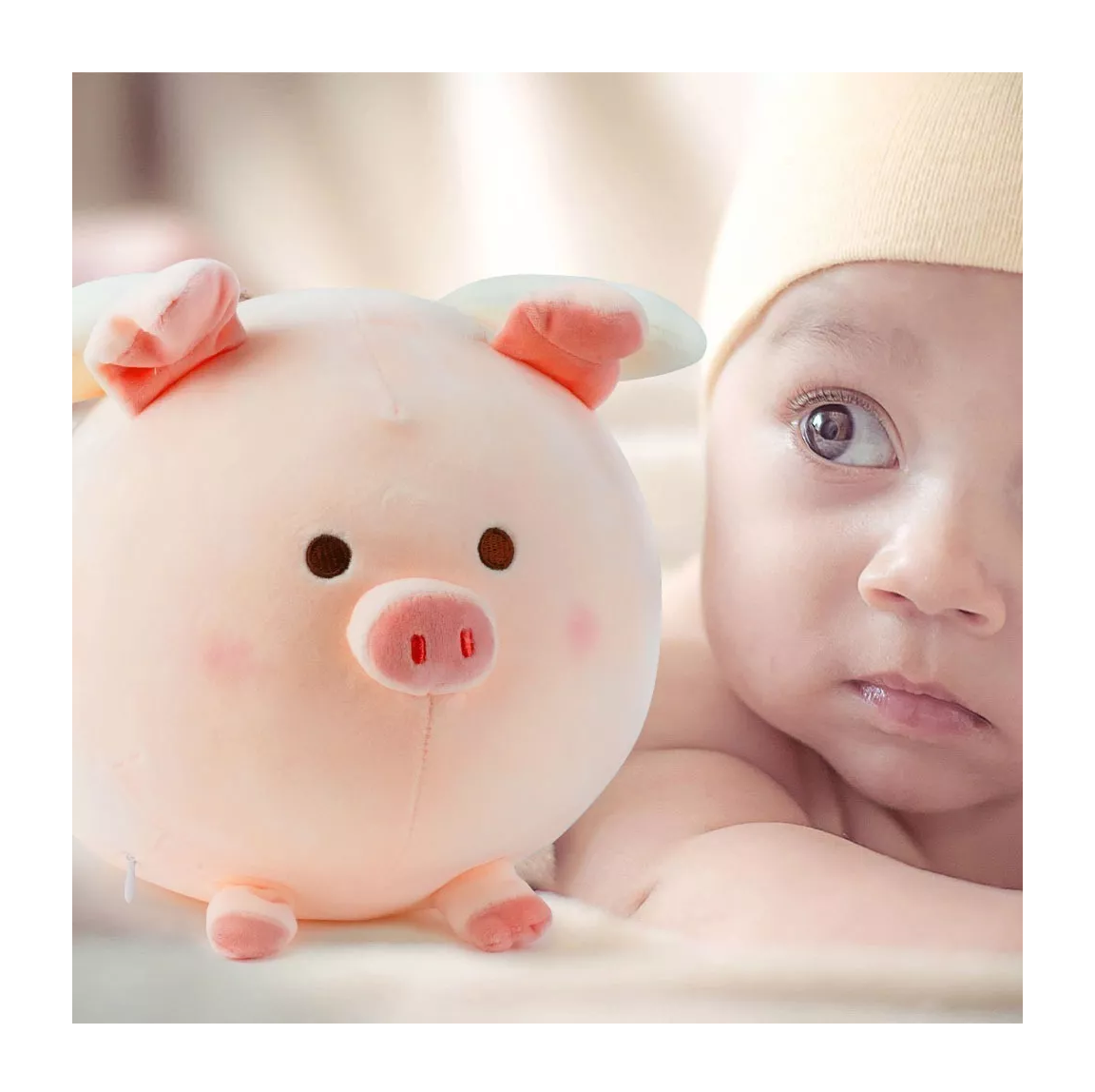 Foto 5 | Muñeco de Peluche Belug Cerdo Ángel color Rosa