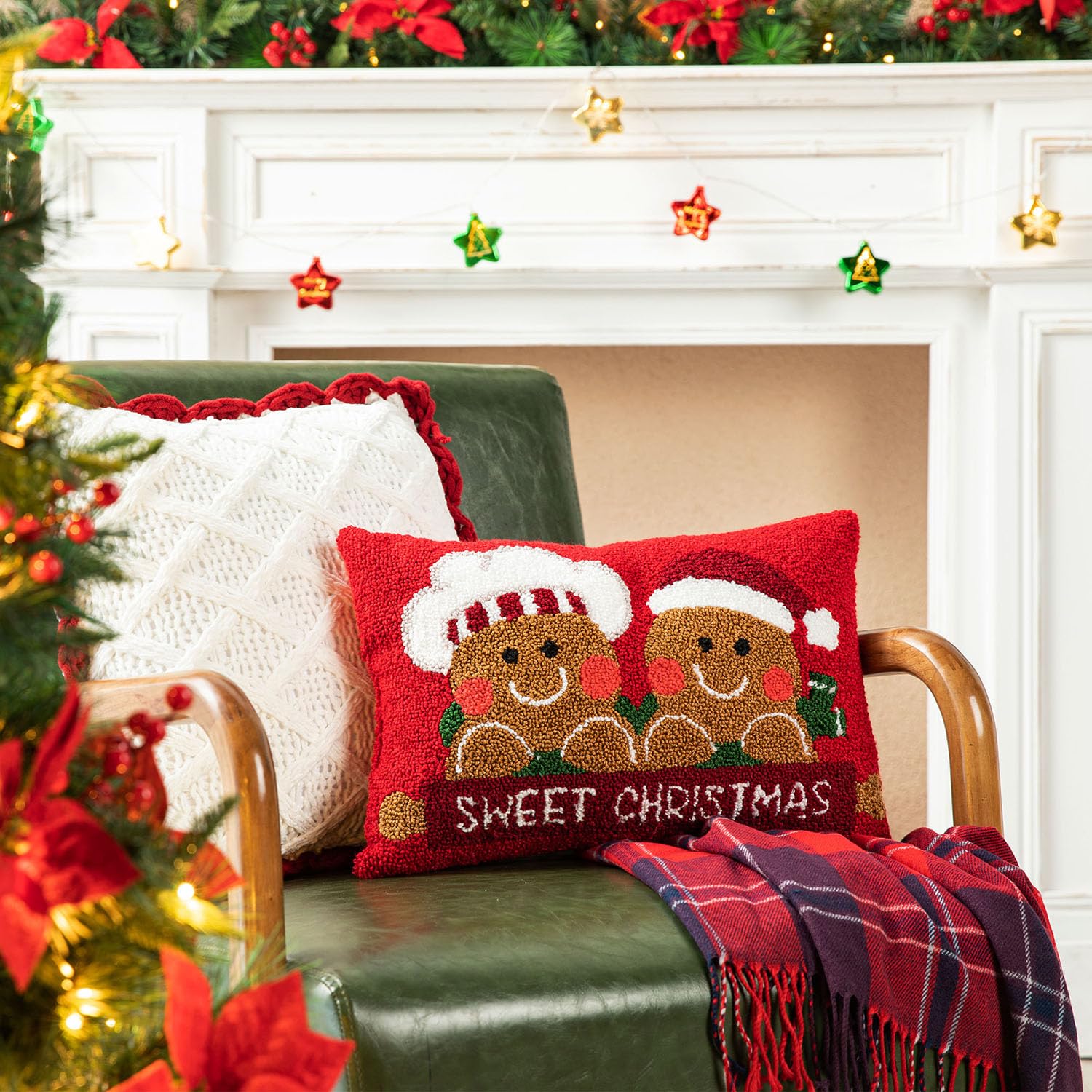 Cojín Navideño Glitzhome Gingerbread Para Niños Y Niñas - Venta Internacional.