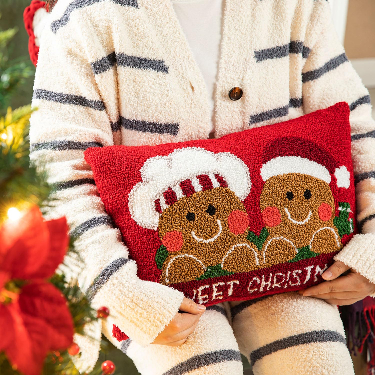 Foto 3 pulgar | Cojín Navideño Glitzhome Gingerbread Para Niños Y Niñas - Venta Internacional.