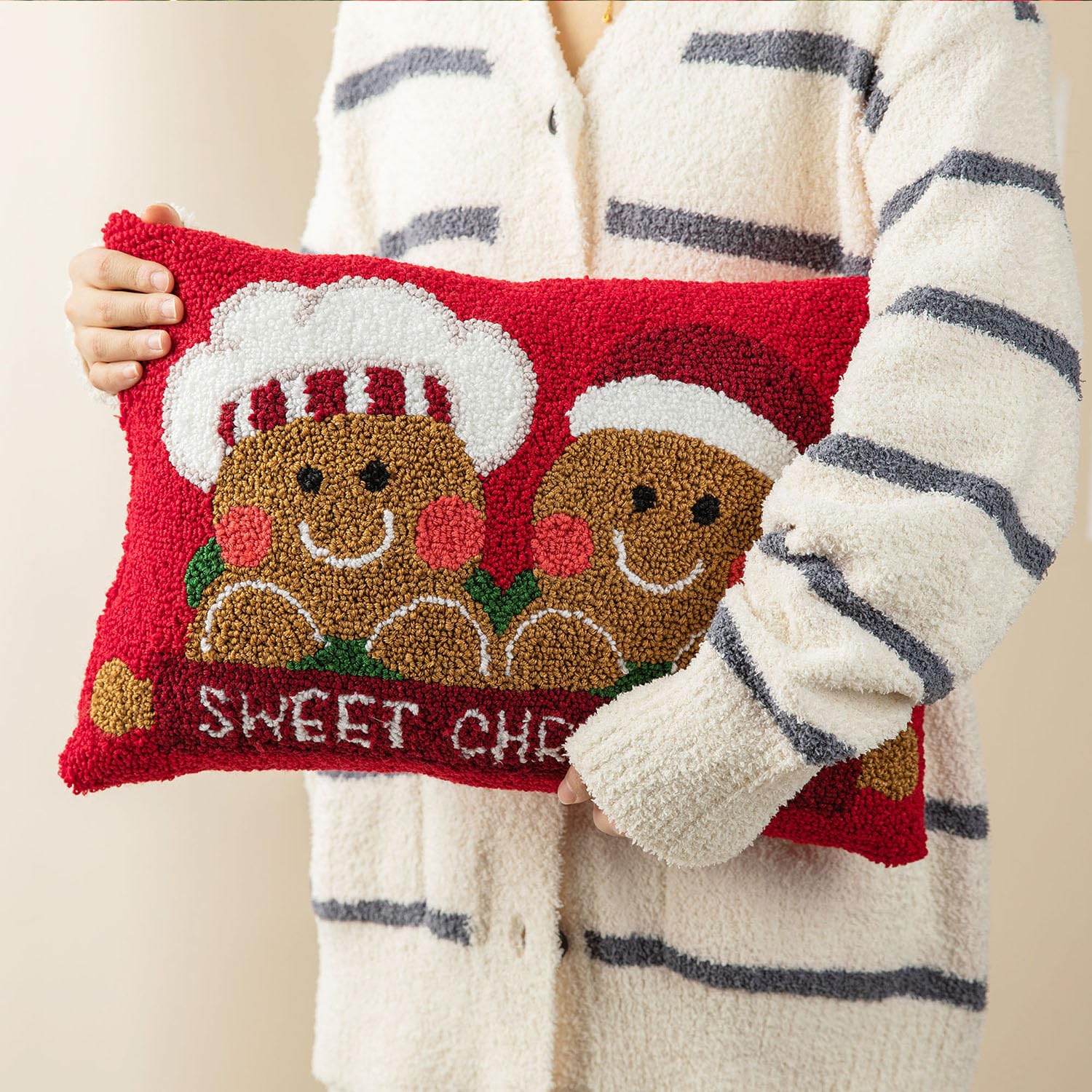 Foto 8 pulgar | Cojín Navideño Glitzhome Gingerbread Para Niños Y Niñas - Venta Internacional.