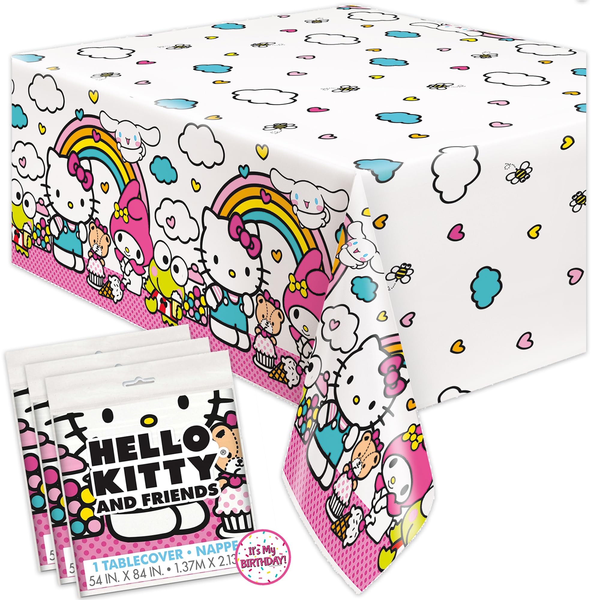 Foto 2 pulgar | Manteles Rectangulares Únicos De Plástico Hello Kitty X3 - Venta Internacional.