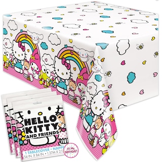 Foto 1 | Manteles Rectangulares Únicos De Plástico Hello Kitty X3 - Venta Internacional.