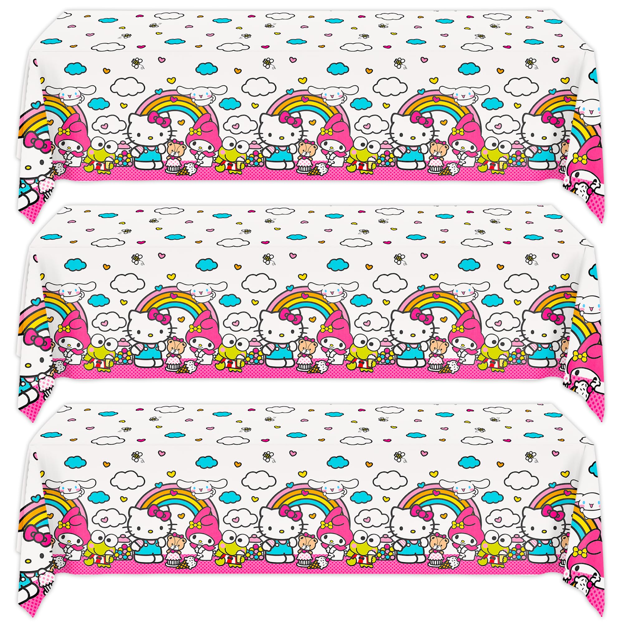 Foto 4 pulgar | Manteles Rectangulares Únicos De Plástico Hello Kitty X3 - Venta Internacional.