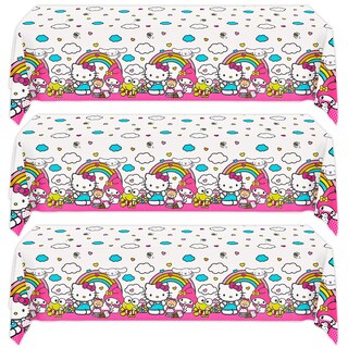 Foto 3 | Manteles Rectangulares Únicos De Plástico Hello Kitty X3 - Venta Internacional.